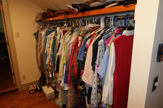 Contents of upstairs large walk-in Closet to include
