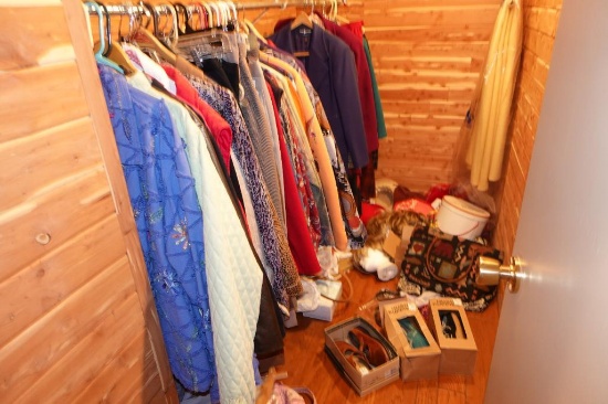Contents of small walk-in Closet to include