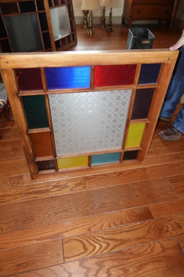 28 in. x 28 in. Stained Glass Window As Pictured