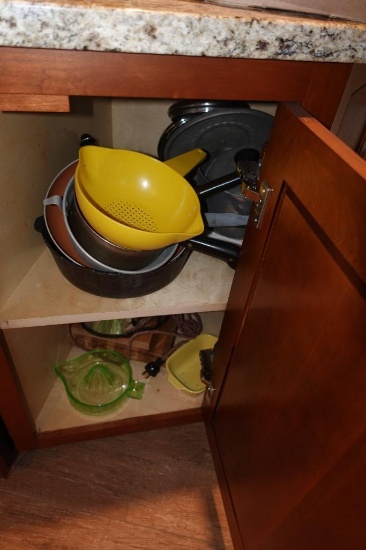 Contents of Base Cabinets on Sink Side of Kitchen