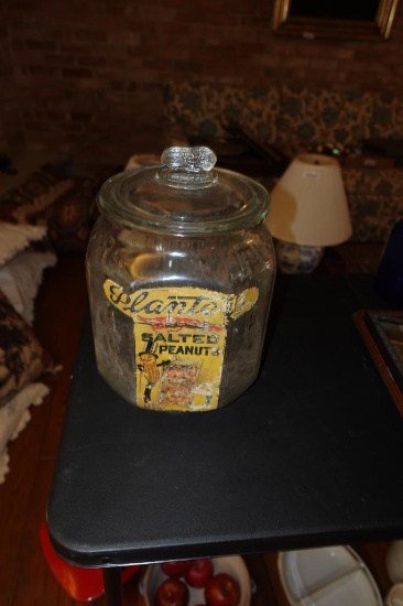 Antique Planters Peanut Glass Jar as pictured