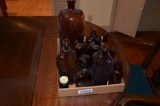 Flat of Amber antique Jars