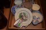 Flat of misc. Dishes and pottery