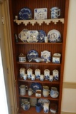 Large Quantity of Blue, Pottery pitchers, Canister Sets, Etc.