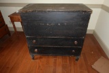 Early 41 in. wide x 19 in. deep x 42 in. tall Mule Chest in dark finish