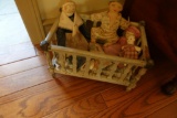 Vintage Doll Bed & Dolls