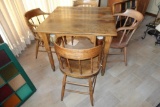 37 in. Square Antique Pub Table with 4-Chairs