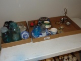 (3) Flats of misc. ball jars, misc. glass, Christmas ornaments, etc.