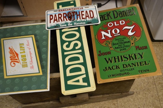Newer metal signs as pictured