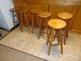 (6) Wooden bar stools