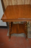 23 in. square antique table with claw & ball feet