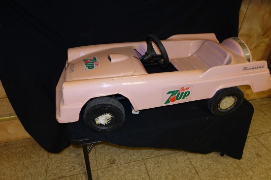 Plastic Bodied Cherry 7-UP Thunderbird Pedal Car