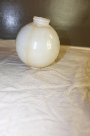 4 in. tall Milk Glass round plain lightning rod ball