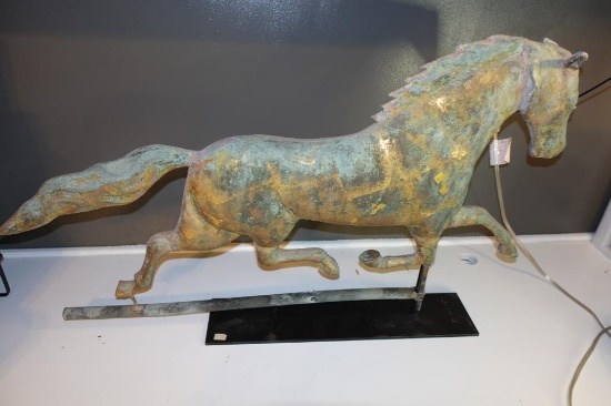 33 in. Wide x 19 in. Tall Vintage Horse Weathervane Topper