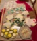 OLD CLOTH WORK FLOWERS, DOILIES & MORE