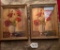 LOT OF 2 - VINTAGE ANTIQUE POPPIES LITHOGRAPH PICTURES