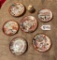 VINTAGE GEISHA GIRL JAPANESE ART HAND PAINTED DISHES, INCLUDING SHAKER, SAUCERS & MORE - ONE CRACK