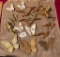FLAT LOT OF DECORATIVE CUPIDS, BIRD & BUTTERFLY WALL ACCENT PCS - ONE BUTTERFLY CRACKED