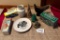 FLAT LOT INCLUDING CHRISTMAS CANDLES, CHALK FROG & MORE