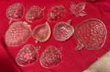 GROUP OF CLEAR GLASS GRAPE CLUSTER DISHES & MORE