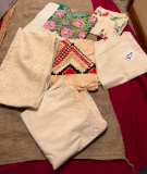 LOT OF VINTAGE TABLE CLOTHES & MORE