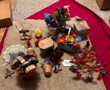 FLAT LOT OF FLORAL DECORATIONS, BIRDS & MORE