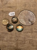 GROUP OF ADVERTISING GLASS PAPERWEIGHTS & MORE
