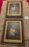 LOT OF 2 - VINTAGE LES FLEURS FLAMANDS III A PINK PEONY PICTURES