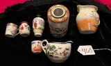 LOT OF 7 ORIENTAL VASES, CUPS, PITCHERS MADE IN JAPAN