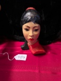 1965 CERAMIC BUST ORIENTAL GIRL - SOME CHIPS