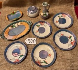 ANTIQUE LUSTERWARE WITH BIRD PATTERN DISHES & MORE