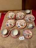 VINTAGE JAPANESE GEISHA GIRL HAND PAINTED CUP & SAUCER SETS & MORE - CHIP