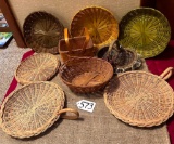 FLAT OF WICKER BASKETS & MORE - ONE DAMAGED