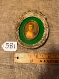 ANTIQUE PORTRAIT OF A LADY IN PLASTER FRAME