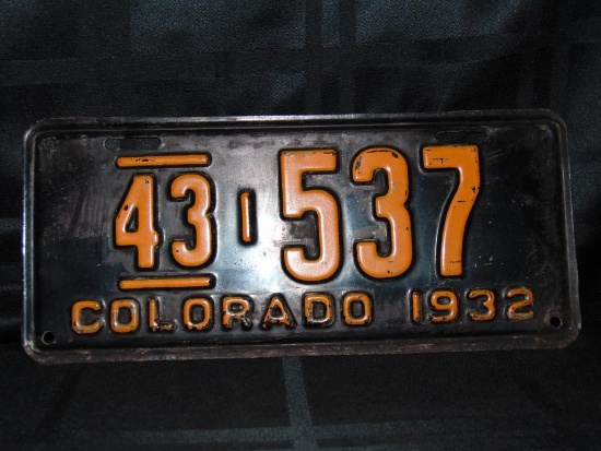 License Plate, Colorado, 1932