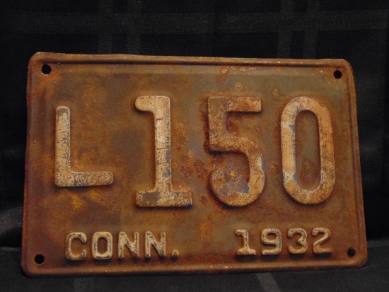 License Plate, Connecticut, 1932
