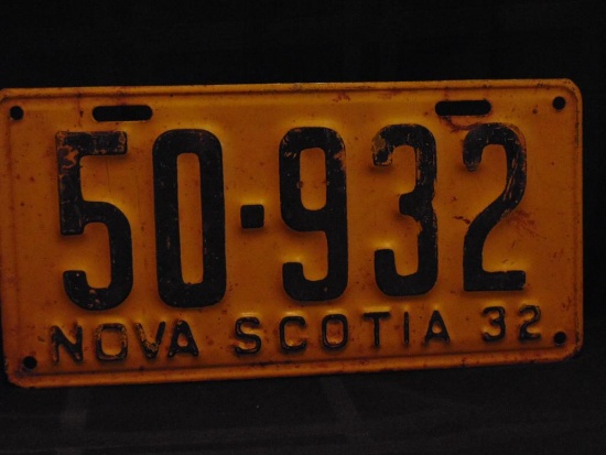 License Plate, Nova Scotia, 1932