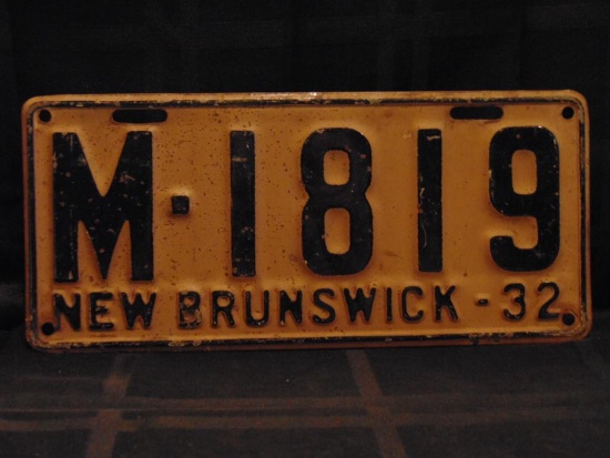 License Plate, New Brunswick, 1932