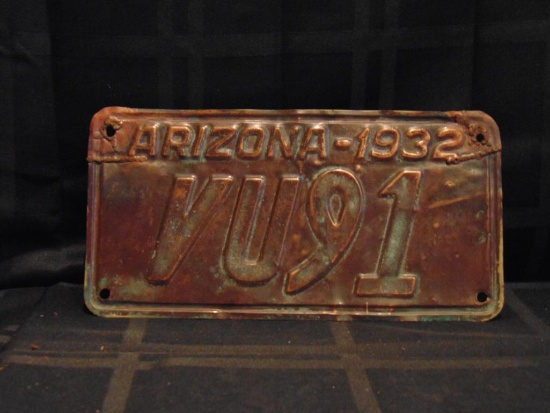 License Plate, Arizona, 1932