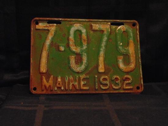 License Plate, Maine, 1932