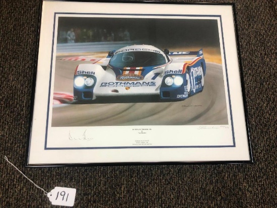 DEREK BELL PORSCHE 956 FRAMED PRINT