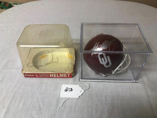 OKLAHOMA MINI HELMET SIGNED