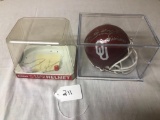 2008 SAM BRADFORD OKLAHOMA MINI HELMET SIGNED