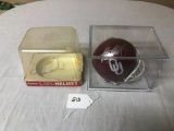 OKLAHOMA MINI HELMET SIGNED