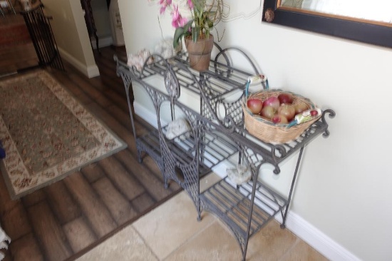 51 in. wide x 39 in. tall Wrought Iron Tiered Plant stand