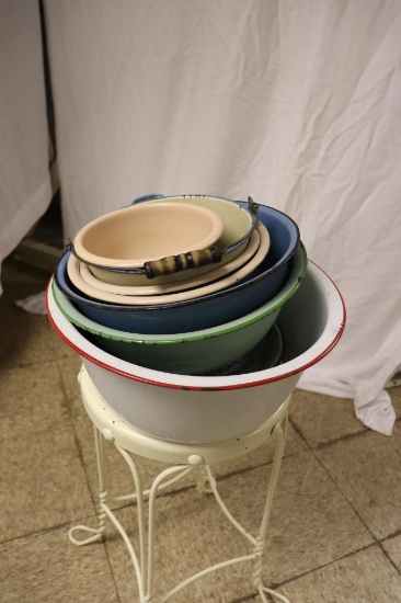 Stack of Enamel ware