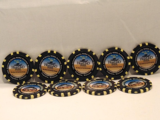 (9) NHRA, O'Reily, Summer Nationals Collectors Coins