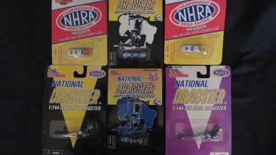 Quantity of Racing Champions, 1:144, Die Cast cars, NHRA, Drag Racing 2, games, as pictured