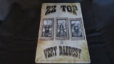 Metal sign, ZZ Top, as pictured