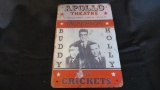 Metal sign, Buddy Holly and the Crickets, as pictured